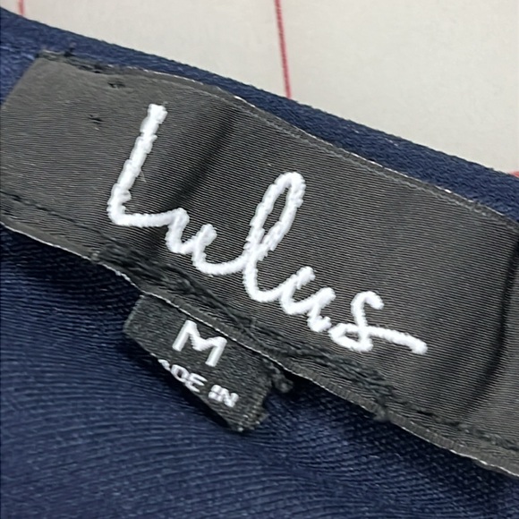 LULU'S "Leading Role" Navy Blue V-Plunge Pleated Wedding/Prom/Guest Gown SZ M - Picture 14 of 15